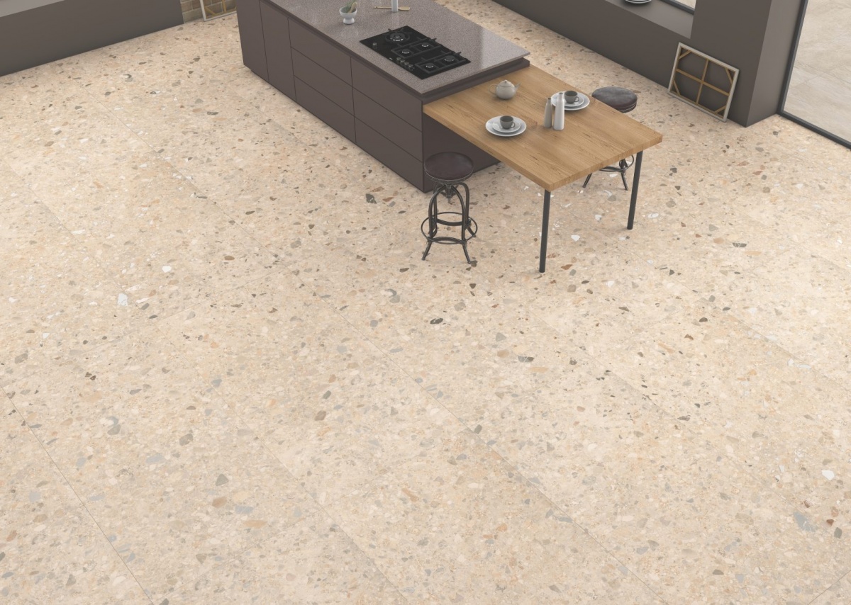 TRV402 - INDVT - TERRAZZO BEIGE [CARVING] (1600 X 800) [S-CH] - 1