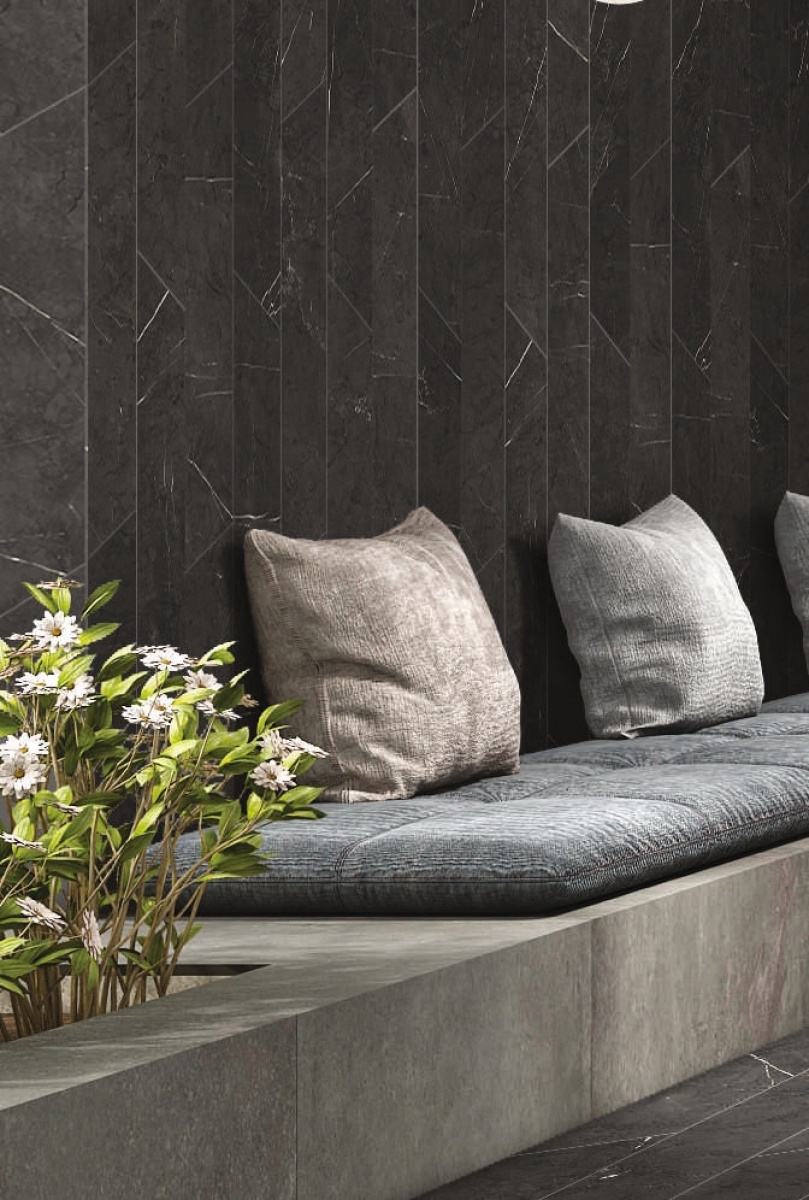 TRV402 - INDVT - GRANITO BLACK CHEVRON [DIGIMATT] (400 X 80) [OO] - 1