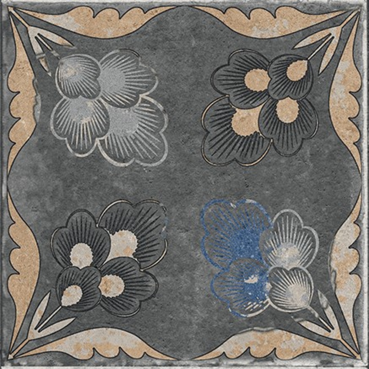 TRV402 - INDVT - VENEZZIA AZURRO DECOR 1 [GLOSSY GRANULA]] (200 X 200) [OO] - 5