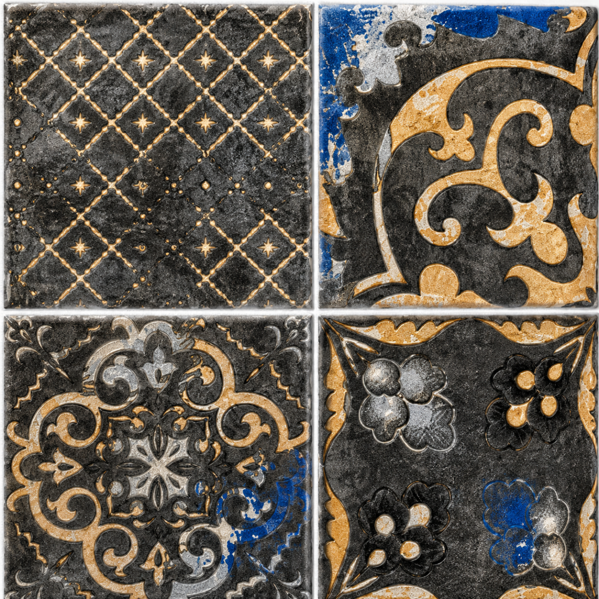 402 - TTM1 - VENEZZIA AZURRO DECOR 1 [GLOSSY GRANULA]] (200 X 200) [OO] - 1