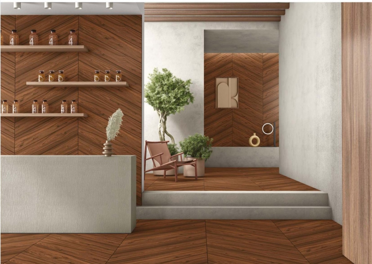TRV405 - INDVT - OAK WALNUT [CHEVRON] (900 X 150) [OO] - 2
